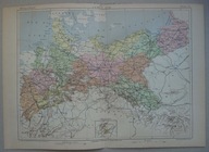 MAPA POLITYCZNA KRÓLESTWA PRUS, MALTE-BRUN 1885
