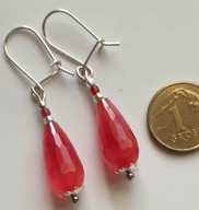 Retro*Kolczyki z agatem brazylijskim - Krople, srebro925