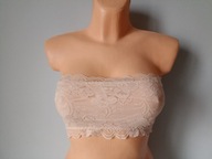 Śliczny biustonosz top koronkowy brzoskwiniowy L-XL