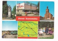 Szamotuły Dom Handlowy neony Obrzycko Ratusz Pniewy Rynek MAPKA 1977r.