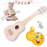 DREWNIANE UKULELE MAMABRUM RÓŻOWE – INSTRUMENT MUZYCZNY DLA DZIECI