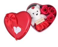 MIŚ MISIO RÓŻE MYDLANE SERCE PREZENT WALENTYNKI DLA KOBIETY W PUDEŁKU