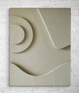 Obraz 3D ręcznie wykonany abstrakcja reliefowa Wabi Sabi / Japandi 70×100