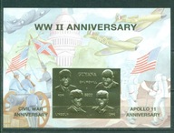 KOSMOS-APOLLO 11-OSOBISTOŚCI. GUYANA. MI. Bl. zn. w zł. B**