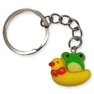 Brelok Zielona ŻABKA w Kółku Kaczuszce Żaba Zawieszka Prezent DO KLUCZY