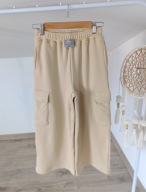 NOWE spodnie dresowe wide leg cargo z szerokimi nogawkami 140