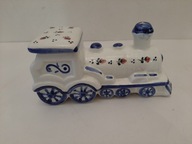 ANGIELSKA FIGURKA PORCELANOWA DO GABLOTY POJEMNK LOKOMOTYWA
