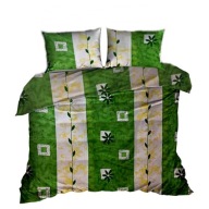 pościel z flaneli 180x200 +2x70x80 zamek F 18-2 Imbirek zielony