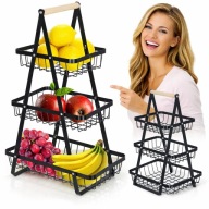 KOSZ NA OWOCE Koszyk na Warzywa METALOWY Stojak Piętrowy 3 Poziomy STABILNY