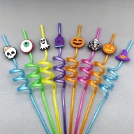 Słomki Halloween PVC 8 szt. wielokrotne dekoracje impreza urodziny