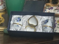 PUZDRO JAJKO MINIATURA PORCELANOWE JAJKO SERCE - 3 SZT - VINTAGE