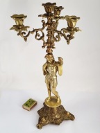 MOSIĄDZ MOSIĘŻNY ŚWIECZNIK FIGURALNY CZTERORAMIENNY 43 CM