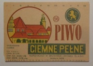 STARA ETYKIETA PIWO CIEMNE PEŁNE BROWAR LWÓWEK ŚLĄSKI