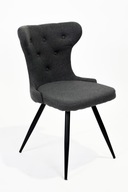 KRZESŁO TAPICEROWANE SZARA TKANINA SALON metal