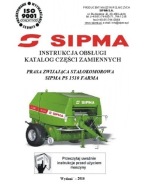 SIPMA PS 1510 Farma - instrukcja obsługi, katalog części prasy (2016)