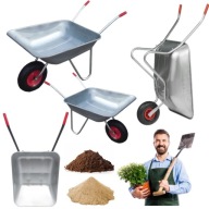 TACZKA OGRODOWA BUDOWLANA POJEMNA DO ZIEMII PIASKU ŻWIRU GRUZU 80L