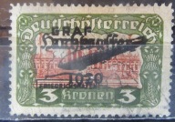 Austria stary znaczek z nadrukiem Zeppelin (1/32