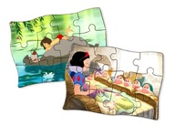 Audiobajki puzzle 2szt Królewna Śnieżka i Księga dżungli DUŻE ELEMENTY