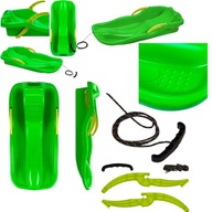 DUŻE SANKI ZIMOWE DLA DZIECI ŚLIZG Z OPARCIEM HAMULCEM PLASTIKOWE ZIELONE