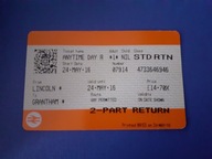 bilet kolejowy - kolekcjonerski - Anglia , Wielka Brytania