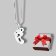 Naszyjnik stópka - grawer gratis - napis - prezent