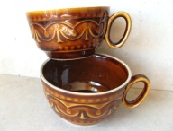 Porcelit PRUSZKÓW Filiżanki KUBKI do HERBATY ~ KAWY : UNIKATOWY Rzadki WZÓR