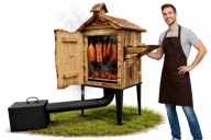 WĘDZARNIA DREWNIANA OGRODOWA TRADYCYJNA DO RYB I MIĘS WĘDZARNIA PRO