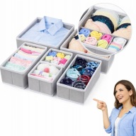 ORGANIZER NA BIELIZNĘ DO SZUFLADY SZAFY POJEMNIK NA SKARPETKI ZESTAW 6 SZT.