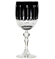 Czarne KRYSZTAŁOWE Kieliszki do Wina Z.240 ml Ręcznie Szlifowane Polskie