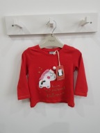 NEXT bluzka koszulka długi rękaw świąteczna mikołaj reniferek 80 cm
