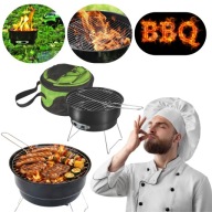 GRILL WĘGLOWY SKŁADANY PRZENOŚNY TURYSTYCZNY KOMPAKTOWY Z TORBĄ TERMICZNĄ