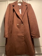 VILA NOWA KURTKA PŁASZCZ TRENCZ FLAUSZ CAMEL BEŻ