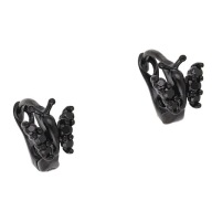 55613 Kolczyki czarna stal chirurgiczna motylki z cyrkoniami