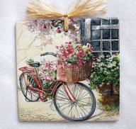 Robótkownia Kafelek obrazek 15x15 Rower okno z pra.