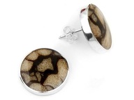 Kolczyki Krążki z Koralowcem naturalnym srebro 925