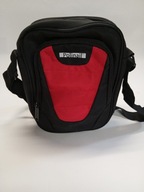 torebka czarna czerwona tkanina