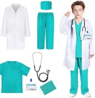 ZESTAW LEKARZA DLA DZIECI KOSTIUM MEDYCZNY STETOSKOP FARTUCH STRÓJ LEKARSKI