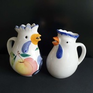 Włoskie dzbanki koguty – para ceramiczna Made in Italy dekoracja