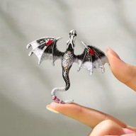 BROSZKA PRZYPINKA PINETS SMOK CZARNY JASZCZUR WIELOKOLOROWA AGRAFKA moda