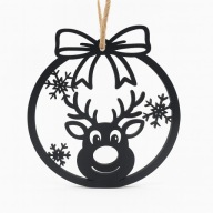 BOMBKA ŚWIĄTECZNA - Renifer Świętego Mikołaja Dekoracja na choinkę 10cm