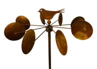 Wiatrak ogrodowy metalowy 120 cm z łożyskiem patyna