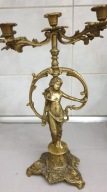 DOM W LIKWIDACJI KANDELABR 5-RAMIENNY CIĘŻKI MOSIĄDZ