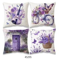 Poszewki na poduszki 4 sztuki 45x45cm lawenda 45295