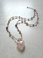 Naszyjnik N°54 | Perfumetka, kwarc różowy