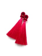 KOLCZYKI SUTASZ CHWOST fuksja różowe 100%hand made