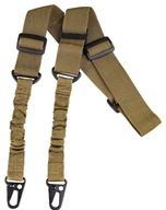 PAS NOŚNY DO BRONI DWUPUNKTOWY BUNGEE ZAWIESZENIE TAKTYCZNE COYOT KHAKI