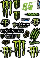NAKLEJKI NA MOTOR MOTOCYKL ROWER SKUTER CROSSA MONSTER RAPTORS DUŻY ZESTAW