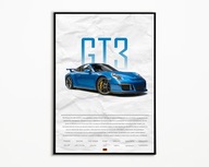 PLAKAT PORSCHE 911 991.1 GT3 IDEALNY NA PREZENT OBRAZ NA ŚCIANE A3
