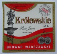 ETYKIETA PIWO JASNE KRÓLEWSKIE BROWAR WARSZAWA