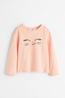 Bluza z nadrukiem kot kotek H&M 134/140